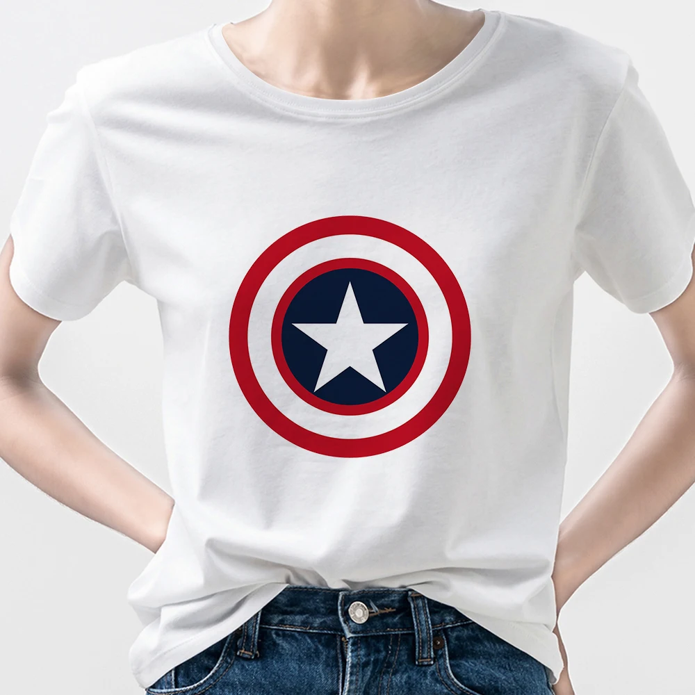 Camiseta de Marvel para mujer, playera del Capitán América con estampado de Disney para principiantes, cuello corta, Top Rosa español de verano 2022, venta al - AliExpress