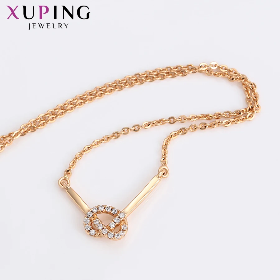 Xuping Fashion Trendy Romantic Geometric New Arrival Plain Necklace Lovely for Women Black Friday Gift S215-46059