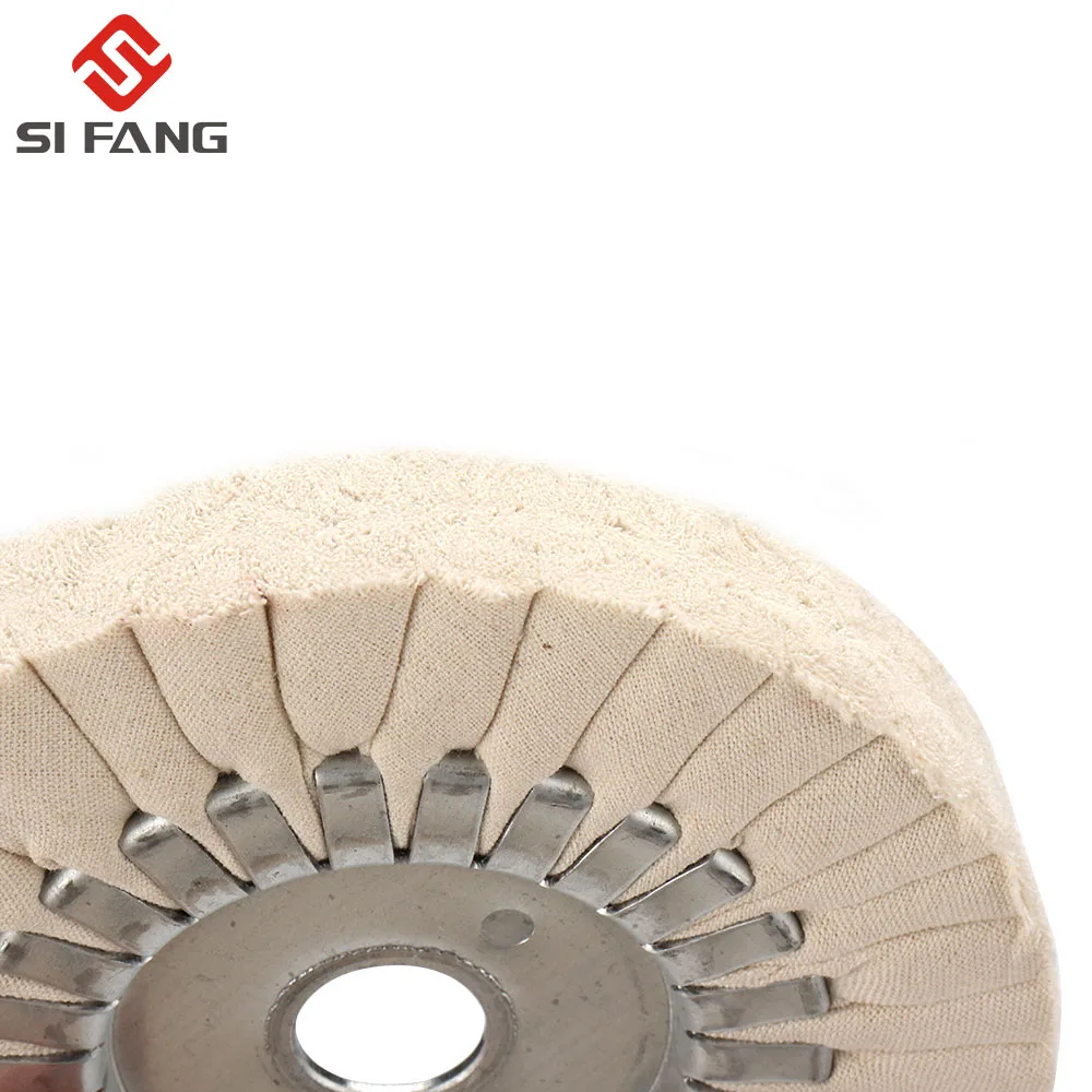 1pc 6 "Baumwolle Atemwege Polieren Rad 150*22mm Tuch Öffnen Bias Polieren Buffs Rad Schleif Werkzeug für Bench Grinder – Detail 9