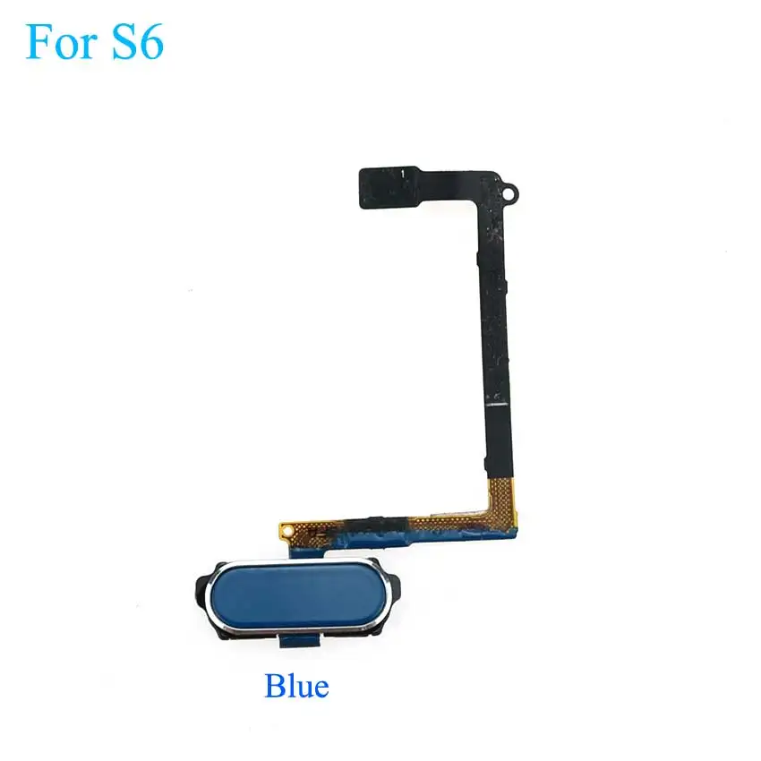 YuXi для samsung Galaxy S6 Edge Plus G920 G925 G928 датчик отпечатков пальцев кнопка домой шлейф Замена Белый Золотой синий - Цвет: S6 Blue