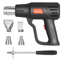 Pistolet à Air chaud électrique 2000W, 110V, 220V, 250L, 500L/min, Modes à double température, sèche cheveux, pistolet thermique, outils de soudage avec 4 buses