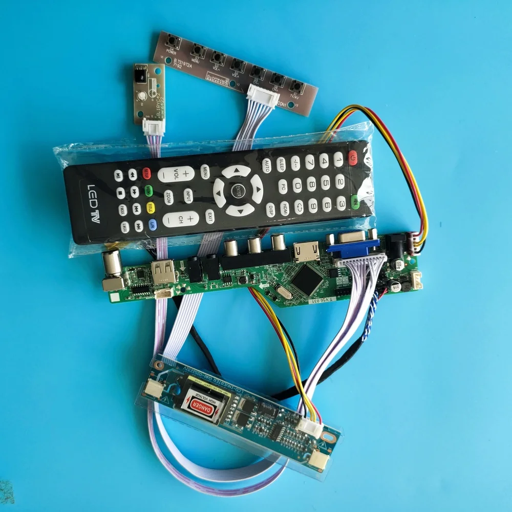 Kit para LM185WH1 TL 1366x768 Panel de TV HDMI compatible con placa de controlador USB del controlador LED LCD Monitor VGA AV 2 lámparas de Audio de la pantalla