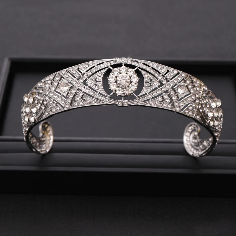 Винтажные Серебристые стразы Хрустальная Королевская корона для невесты