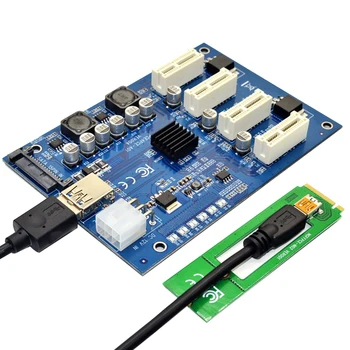 

PCI-E 1X Integrated 4 Ports Office SATA Circuit Board Replacement Part Expansion Card Computer Accessory Adapter Data Conversion