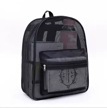 

2020 HOT Perspective See Through Mesh Backpack/Book Bag/ School/ Hike/ Travel Backpack Mesh Backpack Transparent Simple Bag