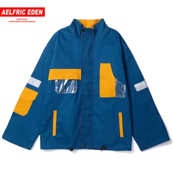 

Aelfric Eden Color Block Patchwork Pockets Mens Jackets 2019 Autumn Streetwear Casual Tops Male Hip Hop Harajuku Coats Outwear