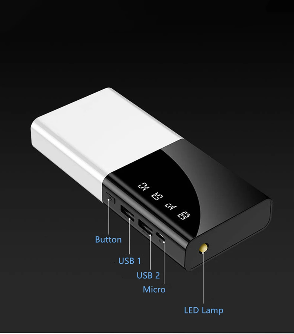 10000 мАч банк питания для iPhone Xs Max samsung S8 Xiaomi Mi 9 портативный повербанк двойной USB светодиодный зарядное устройство Внешний аккумулятор