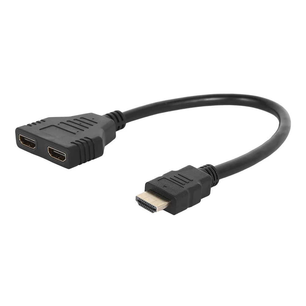 Кабель-разветвитель HDMI 1 штекер на двойной HDMI 2 Женский Y сплиттер адаптер в HDMI HD светодиодный ЖК-телевизор 30 см аудио кабель Aux кабель