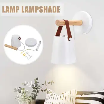 

LED Bulb Shell E27 Wall Lamp Lampshade Night Light Room Stairs Bar Decor Fashion Lampshade Iron + Wood + ABS Plastic
