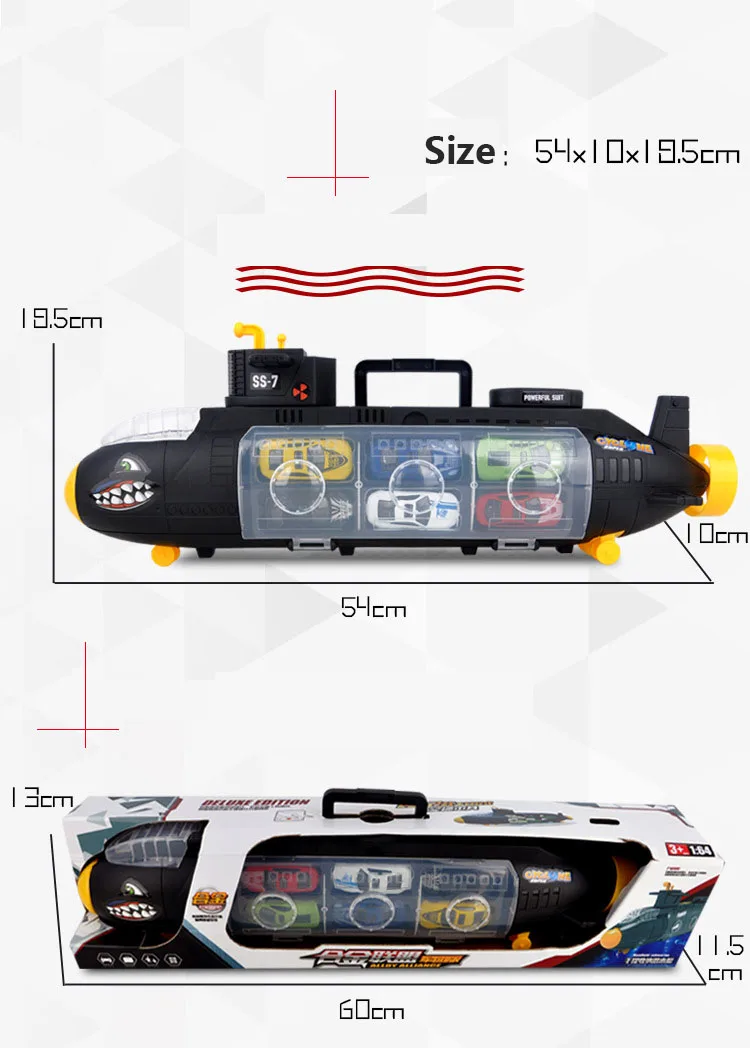 Мини-сплав моделирование военный автомобиль модель строительных комплектов костюм подводная лодка Акула ящик для хранения для машин и других транспортных средств игрушки мальчик дети подарки