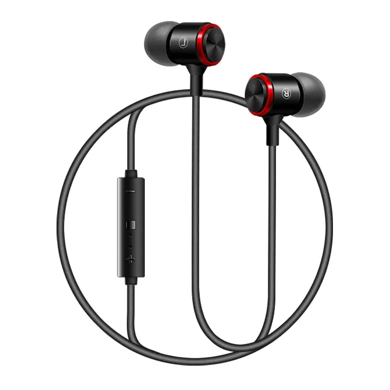 Lecolli Wireless Sports Bluetooth Headset Metal In ear Heavy Bass Line Control Unisex High Sound Quality
