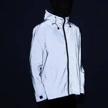 

Men 'S 3m Reflective Jacket Thermal Fleece Waterproof Windbreaker Coat Hip Hop Jacket For Couples