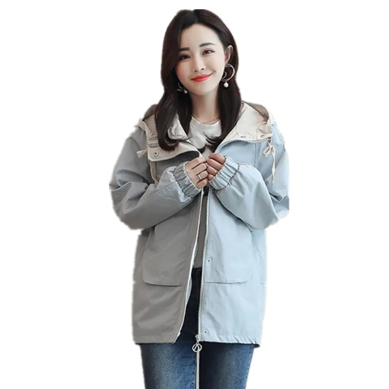 

Short coat women's long-sleeved tops 2019 spring autumn new loose wild student jacket casual hooded windbreaker jacket AS1048