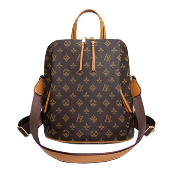 

2020 Fashion Genuine Leather Backpacks for Women High Quality Luxury Brand Backpack Purse Large Capacity School Bags Louis Bag