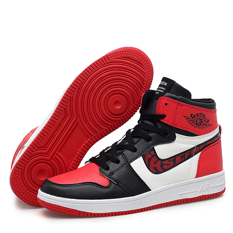 Jordan 1 мужская Баскетбольная Обувь jordan Ретро Уличная баскетбольная культура обувь jordan Мужская уличная спортивная обувь для влюбленных - Цвет: Красный