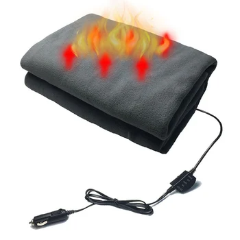 

Soft Artificial Fleece 12V Temperature Adjustable Fast Solid Warm Winter 45W Throw Outdoor Camping Electric Car Heating Blanket