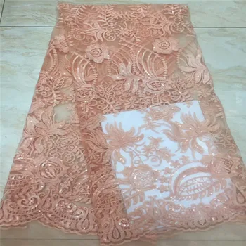 

2019 Nigerian Lace Fabrics High Quality Embroidered Lace Tulle Laces Fabric 2019 French Tulle Laces Fabric With Sequins xc82-175