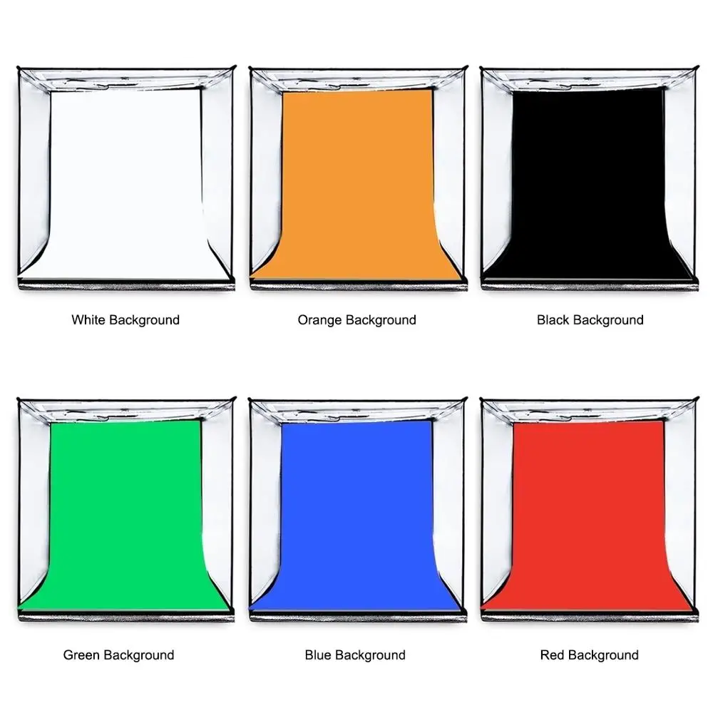 ⁦لايت بوكس لتصوير المنتجات PULUZ 60x60 مع خلفيات بـ 6 ألوان واضاءة ليد مدمجة⁩ - الصورة ⁦2⁩