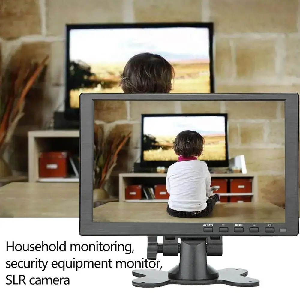 Cheap 10 inch Portable Monitor HDMI-compatible 1024*600P HD IPS Display Computer LED Monitor with Leather Case for PS4 Pro/Xbox/Phone