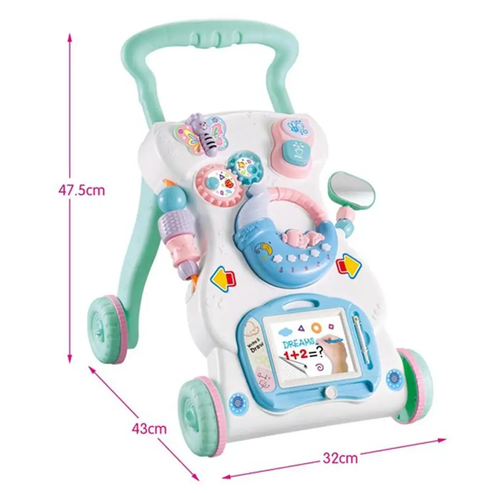 Kidlove Baby Walker игрушечная тележка Многофункциональная игрушка-тележка для ребенка регулируемая высота с ABS Музыкальный Музыка ходунки для малыша