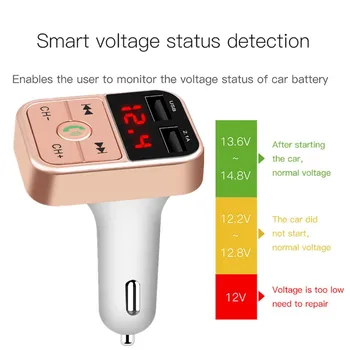 

Voltage Handsfree bluetooth digital phone charger FM Transmitter car kit 5V 2.1A dual USB Charger adapter MP3 Music Player TF