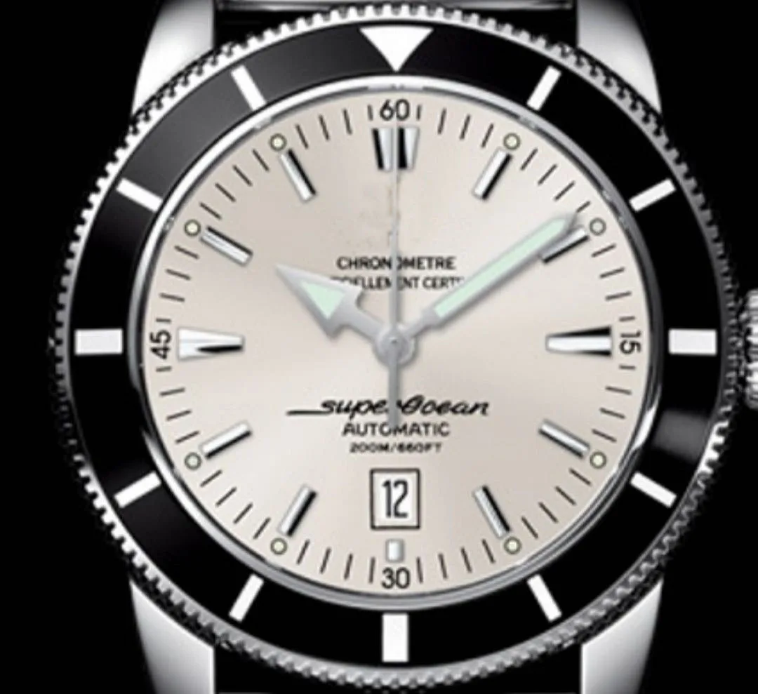 

Luxury Brand New Men Watch Automatic mechanical Self wind Stainless Steel Watch Ceramic Bezel White Dial Sport Sapphire AAA+