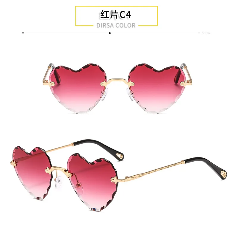 Europe and the United States new heart-shaped sunglasses fashion ultra-thin ocean film sunglasses women's sunglasses fashion