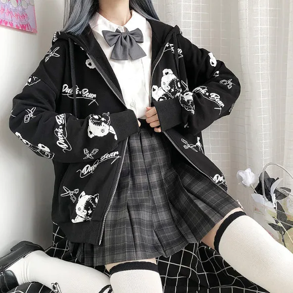 Sudadera con capucha para mujer, abrigo nuevo de terciopelo, ropa de primavera cálida, sudadera kawaii de manga larga, chaqueta con capucha, 2021