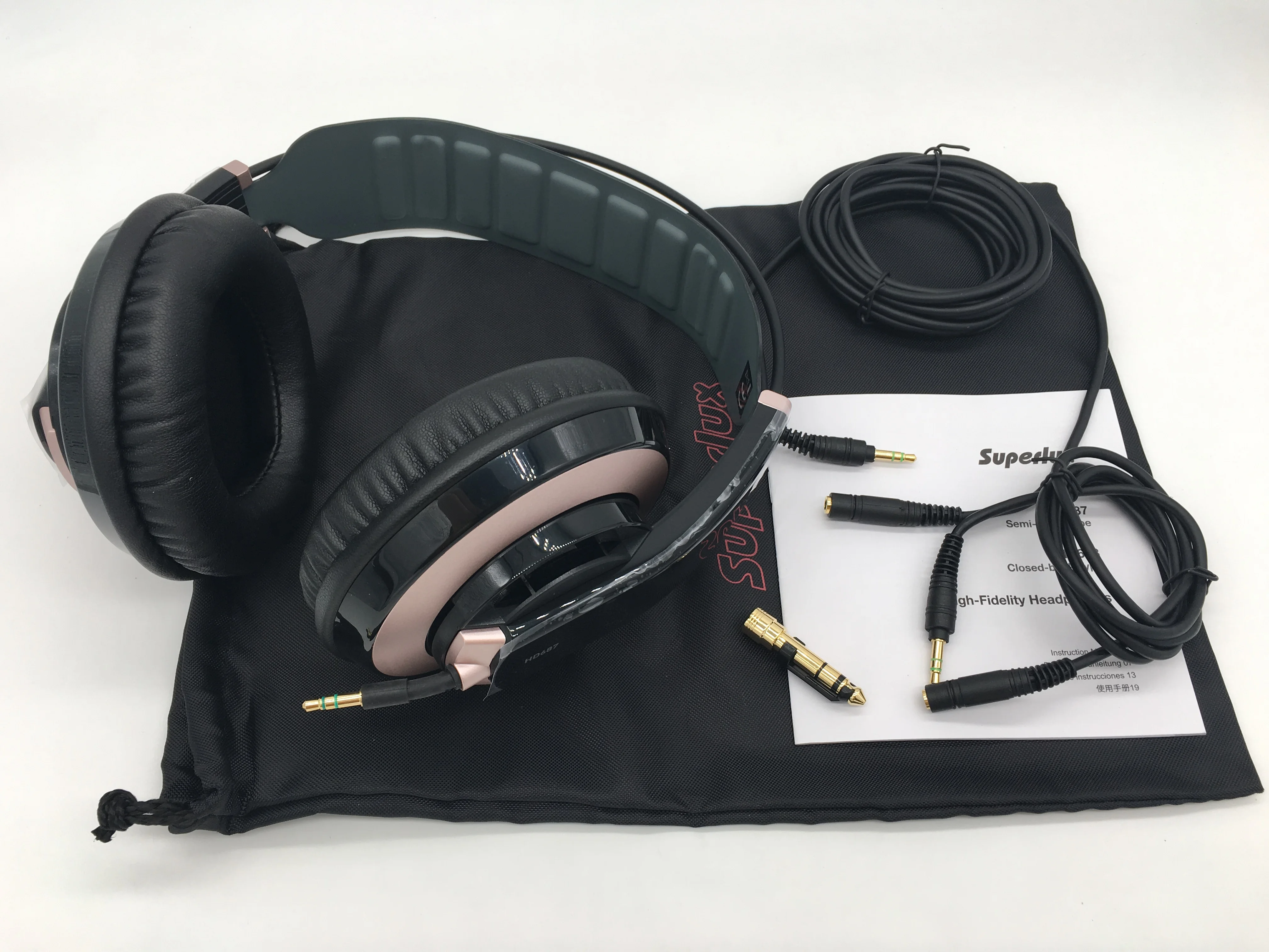 Superlux HD687 Профессиональный полуоткрытый студийный стандарт динамические наушники монитор гарнитура позолоченный стерео разъем 3,5 мм