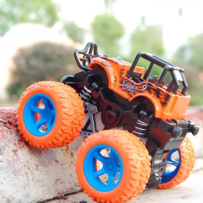Оранжевый 360 Degree Flipping Toddler Anti Shock Outdoor Alloy 6 Wheel Drive Toys Crawler Model Friction Powered Monster Truck Gift - Цвет: Оранжевый