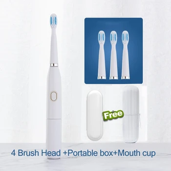 

Solid Color Electric Toothbrush Battery Simple Shock Cheap Toothbrush Get Gift 4 Mode Travel Toothbrush with 4 Brush Head Gift