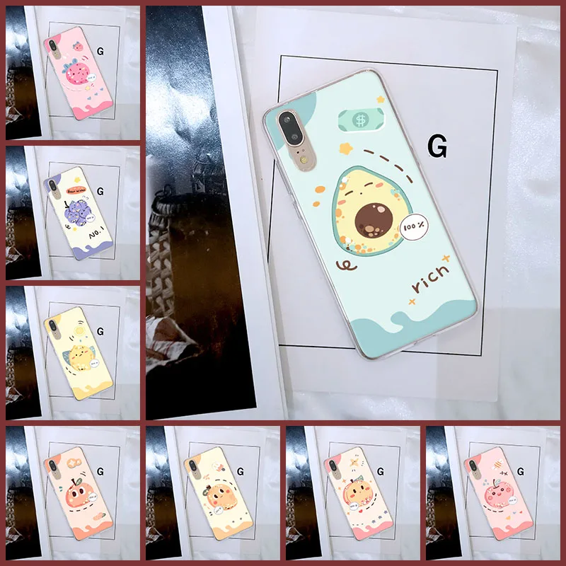 Soft Phone Case Silicone For Huawei P20 Lite Pro P9 P10 Plus P Smart Cute Peach Back Cover P8 Mini 2017 | Мобильные телефоны и