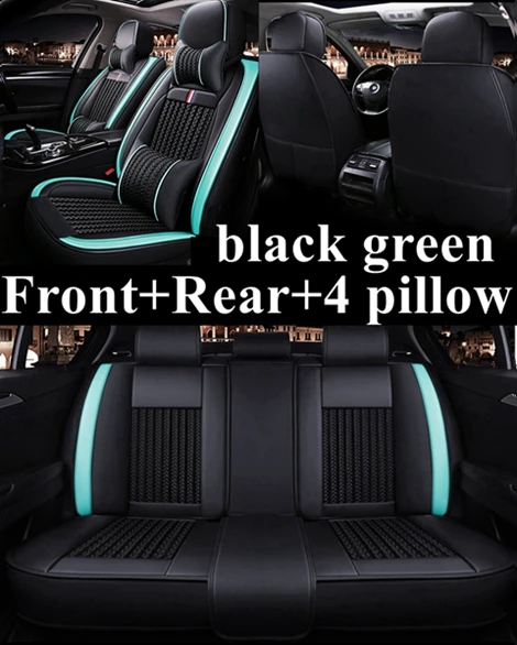 black green luxury Dingdian передняя+ задняя крышка сиденья автомобиля для Toyota Corolla Yaris Pruis Hilux FJ Cruiser Crown LC Prado Venza Zelas Vios Auris Matrix - Название цвета: black green luxury
