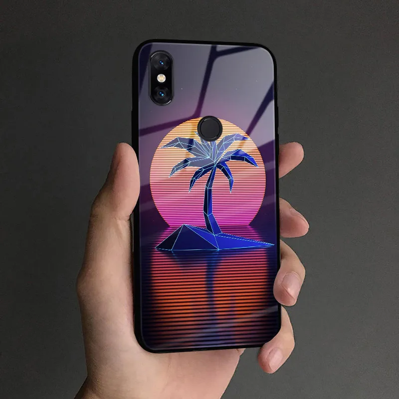 AE 2260 Synthwave Ретро 80s неоновый мягкий силиконовый стеклянный чехол для телефона для Xiaomi mi 8 9 SE mi x 2 2s 3 Red mi Note 5 6 7 8 Pro - Цвет: AE 2260