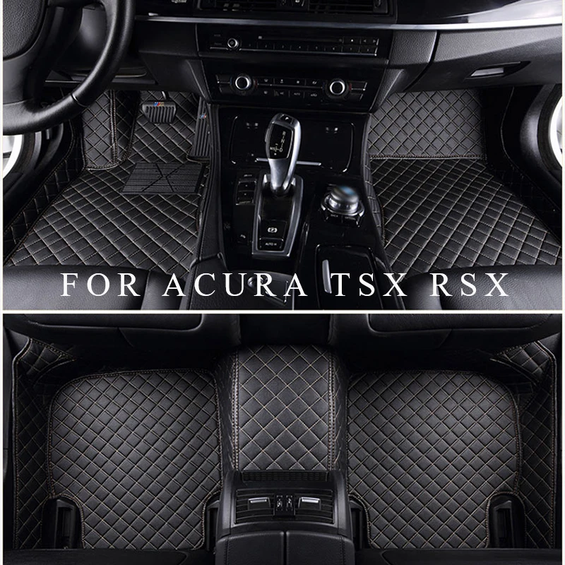 

Automobile Waterproof Custom Leather Car Floor Foot Mat Carpet Cover For ACURA TSX 2006-2013 RSX 2002-2006 Auto Foot Pads