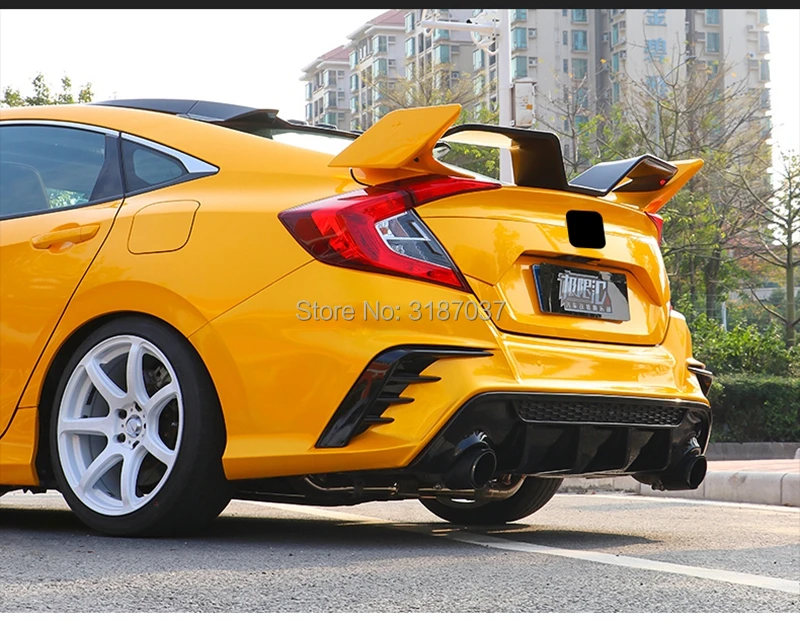 Для Honda Civic спойлер- yofer стиль cardecoration ABS пластик задний спойлер на крыше крыло багажника губы загрузки крышка автомобиля Стайлинг