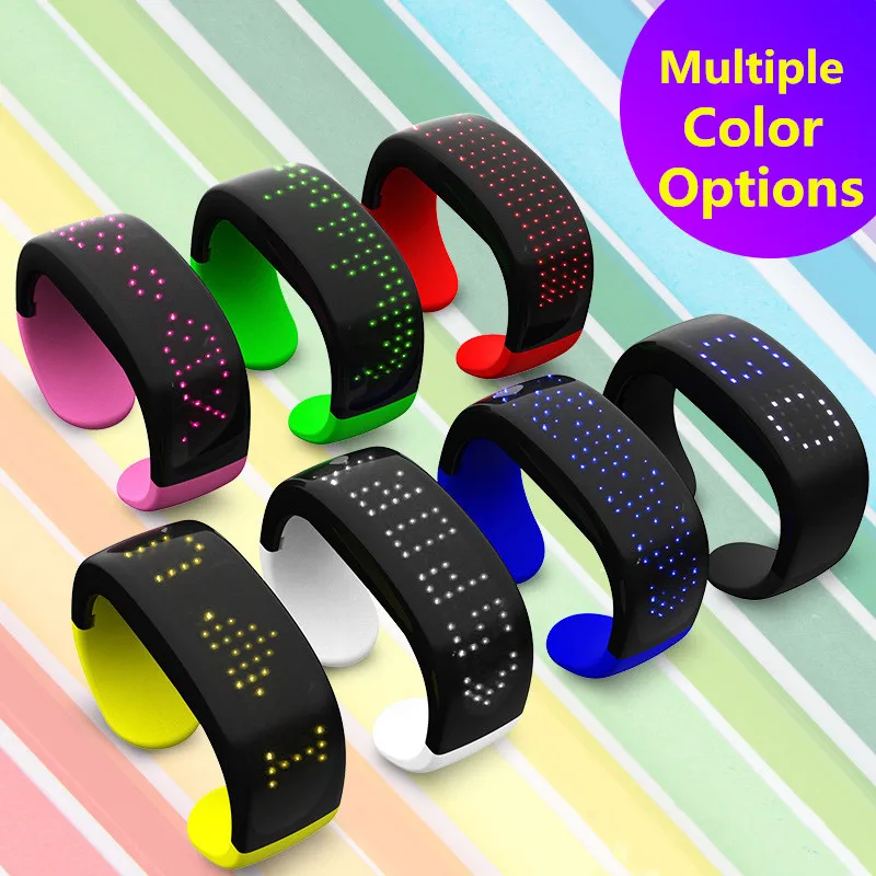 

Colorful Trend LED Display Wristband Luminous Armband Colorful Dynamic Figure For Night Running Riding Party Smart Accessories