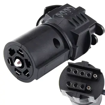 

7 Pin Round to 4 Pin 5 Pin Flat Blade Trailer RV Boat Adapter Plug