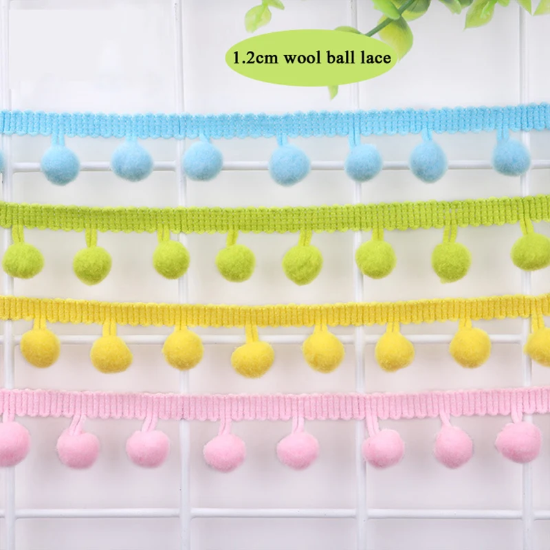 Pom Pom Trim Ball Fringe Ribbon Sewing Lace Kintted Fabric DIY Craft Accessories 2/5/10 Yards pom poms craft supplies craft supplies