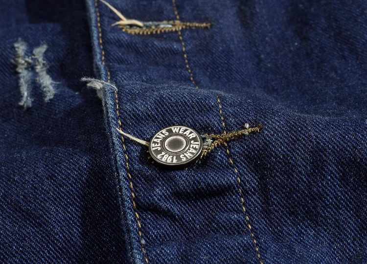 Стиль корейско-Стиль Slim Fit тренд Для мужчин одежда джинсовый жилет Для мужчин джинсовая куртка с вышивкой Повседневный жилет
