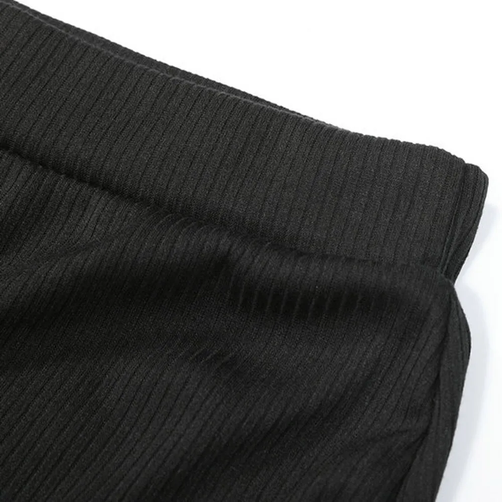 Трикотажная Весенняя облегающая длинная юбка сексуальная черная белая с высокой