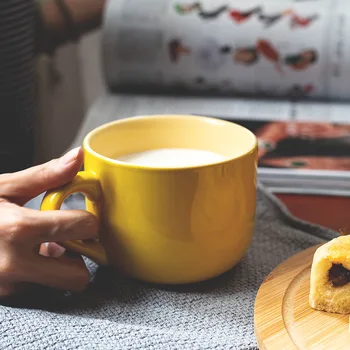 

Coffee Mugs Large Capacity Thick Heat-resistant Cerami Cup Household Belly Water Cup Travel Mug Tazas De Ceramica Creativas