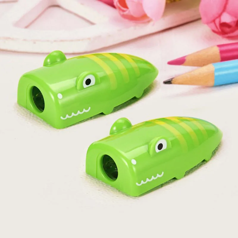 

1 Pcs Cute Kawaii Cartoon Crocodile Animal Pencil Sharpener Single Hole Mini Sharpener for Kids School Supplies