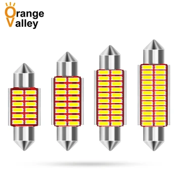 

100Pcs Festoon c5w LED 31 36 39 41 mm 12 16 20 24 led bulb 4014 SMD reading lamp car Interior Light DC 12V