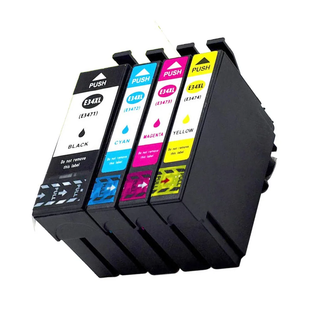 

4Pack Compatible Ink Cartridges For Epson 34 XL WorkForce Pro WF-3720DWF WF-3725DWF