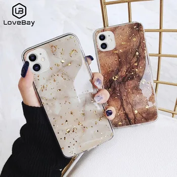Lovebay Phone Case For iPhone 11 6 6s 7 8 Plus X XR XS Max Luxury Bling Gold Foil Marble Glitter Soft TPU For iPhone 11 Pro Max 1