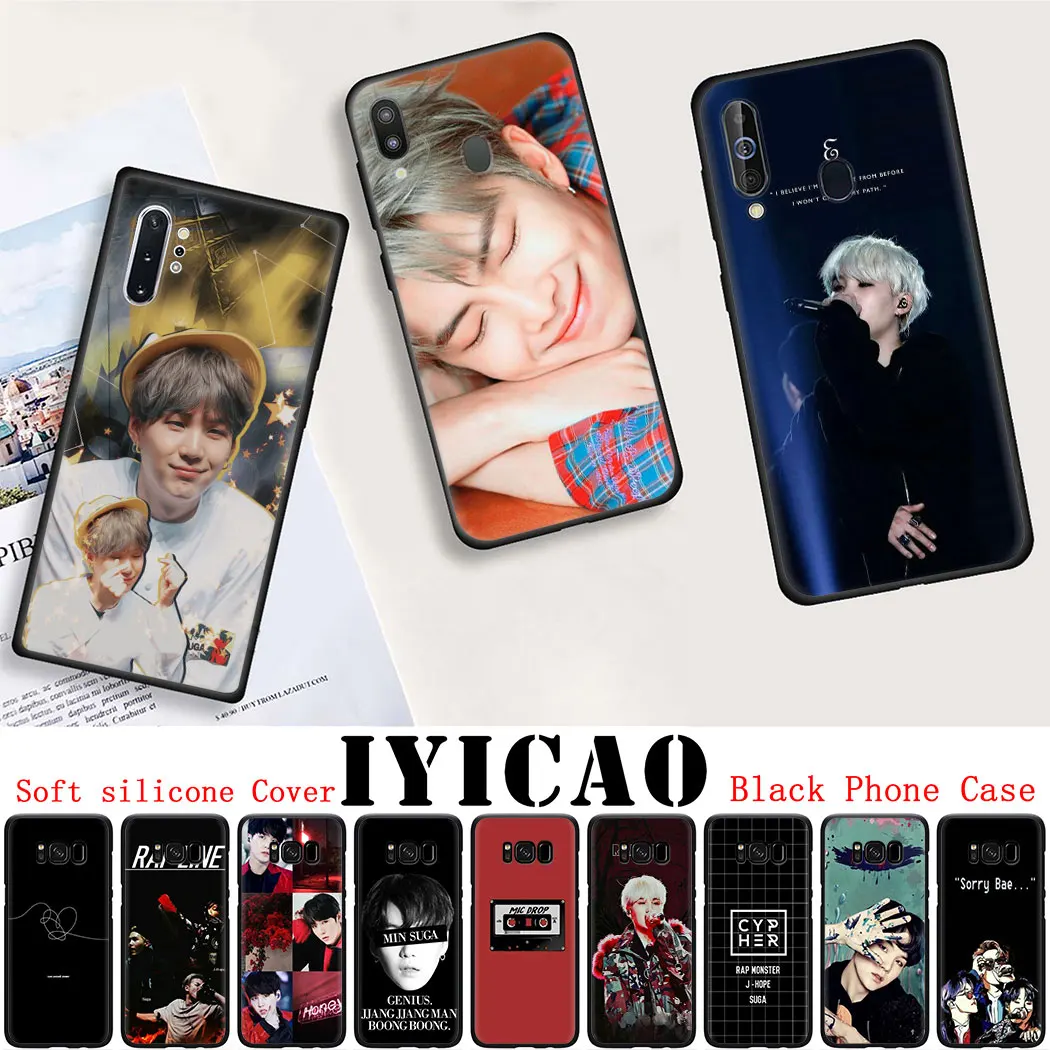Мягкий силиконовый чехол для Samsung J7 Duo J4 J6 Prime A6 Plus A2 A3 A5 A7 A8 A9 J8 черный телефона Suga K