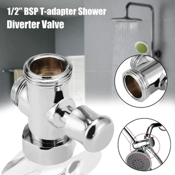 

3 Way Bathroom Toilet Bidet 3/4 & 1/2'' BSP T-adapter Shower Diverter Valve For Shower Valve Spray Nozzle Converter Water Mixer