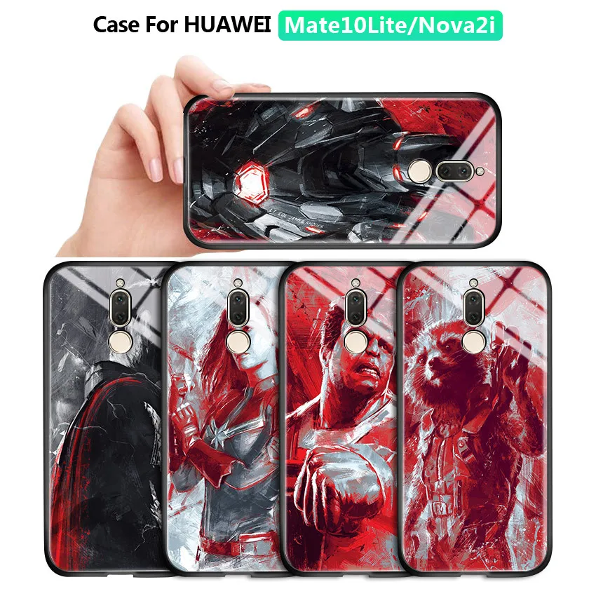 Чехол для Huawei Nova 2i Maimang6 Mate10 Lite Marvel Superhero Captain Hulk Thor Ironman корпус из закаленного