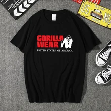 Забавная футболка, милая одежда с изображением гориллы, мужские повседневные хлопковые топы с коротким рукавом, крутая футболка, летний Трикотажный костюм, футболки